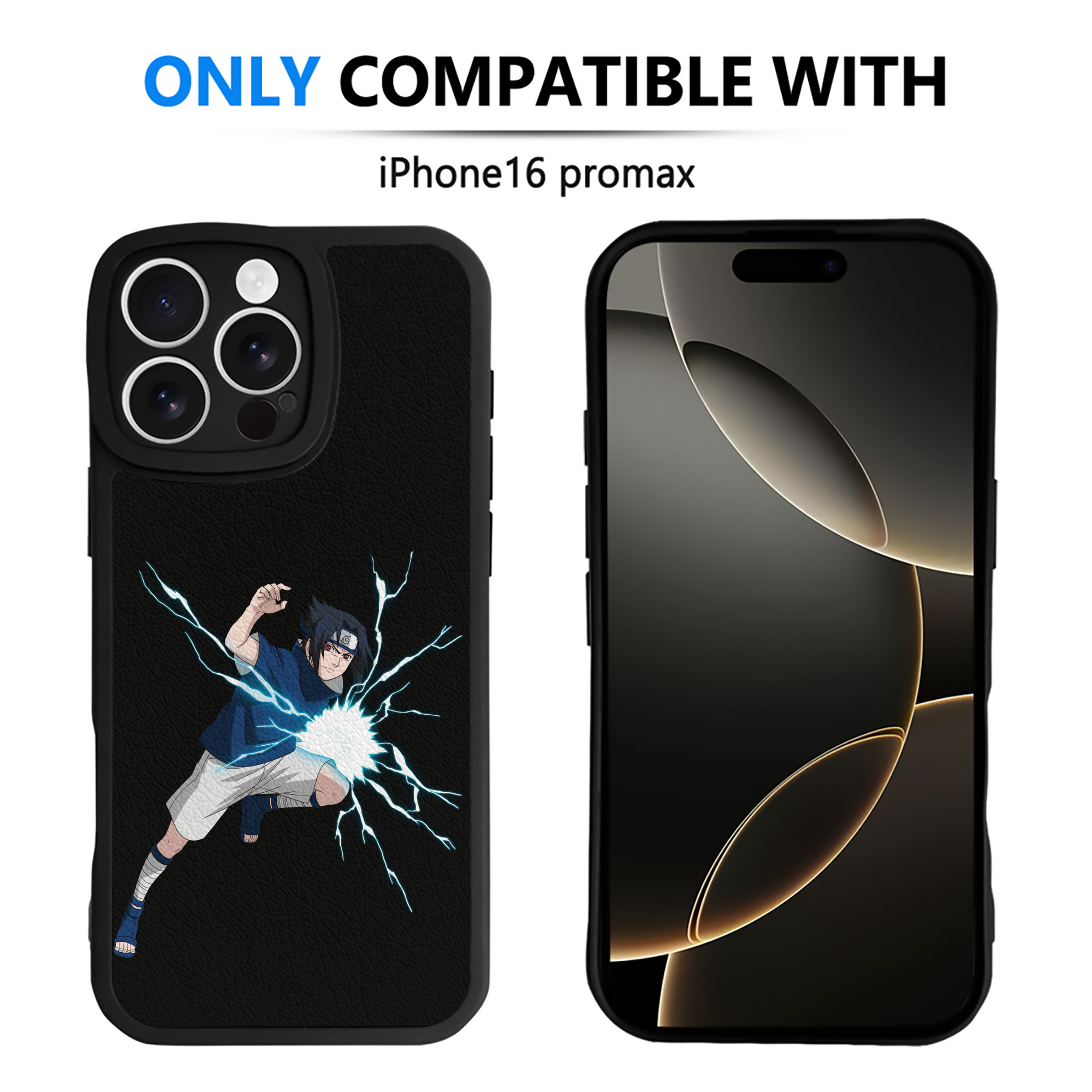（画像用） NARUTO -ナルト- うちは サスケ Uchiha Sasuke 【iPhone 16シリーズ対応】シリコンスマホケース（レザー調） 材質：シリコン